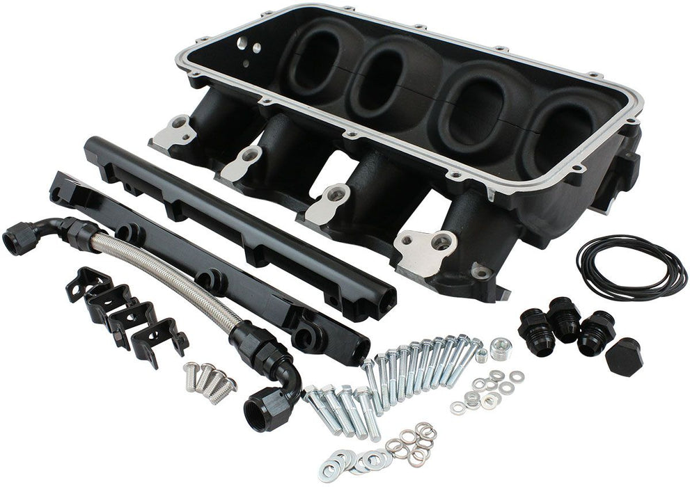 Aeroflow Low Rise EFI GM LS Cathedral Port Intake ManifoldBase, Black Finish Suit Modular Intake Manifolds