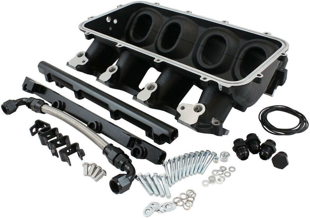 Aeroflow Low Rise EFI GM LS Rectangle Port Intake ManifoldBase, Black Finish Suit Modular Intake Manifolds