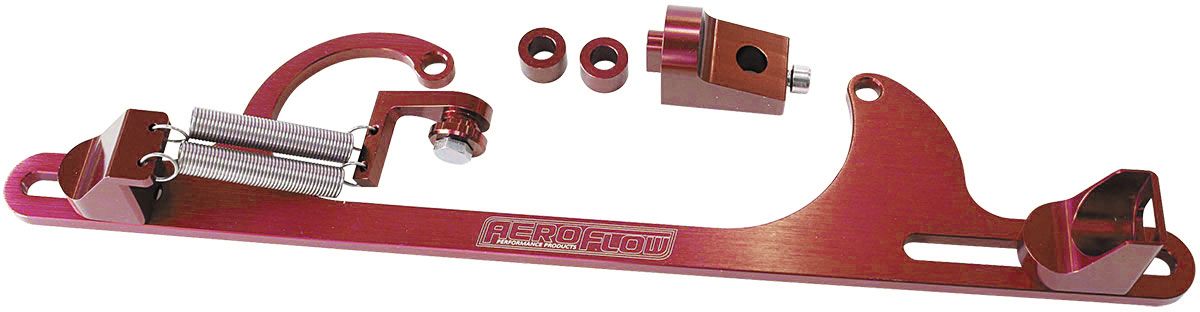 Billet Throttle Cable Bracket 4150 Style   Red Finish