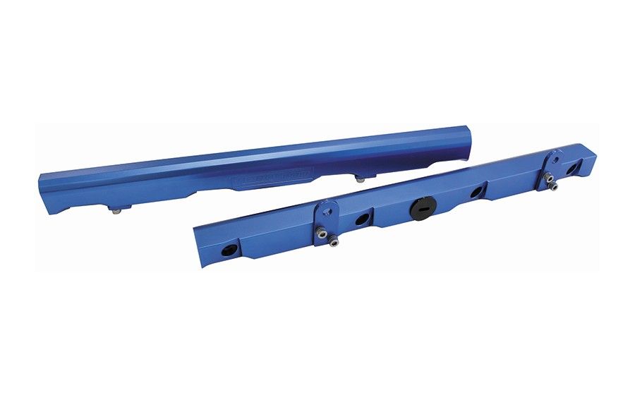 GM LS2, LS3 Billet EFIFuel Rails - Blue  Suit 14mm Short Length Fuel Injectors, -8ORB Ports