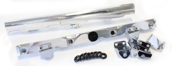 GM LS7 Billet EFI FuelRails - Polished  Suit 14mm Short Length and 3/4" Length Fuel Injectors, -8ORB Ports