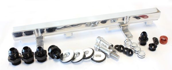 Nissan S13 SR20 BilletEFI Fuel Rail - Polished Suit 14mm Full Length Fuel Injectors, -8ORB Ports
