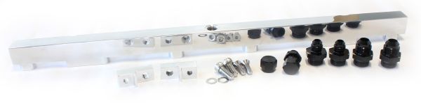 Nissan RB26 Billet EFIFuel Rail - Polished Suit 14mm Full Length Fuel Injectors, -8ORB Ports