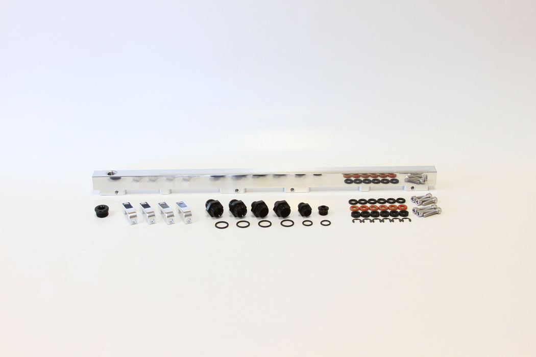 Nissan RB30 Billet EFIFuel Rail - Polished Suit 14mm Full Length Fuel Injectors, -8ORB Ports