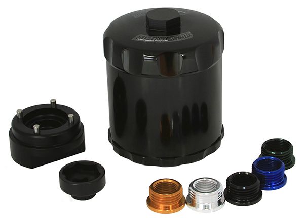 Spin On Reusable Billet Oil Filter - Black   Suits 3/4" & 13/16" Threads