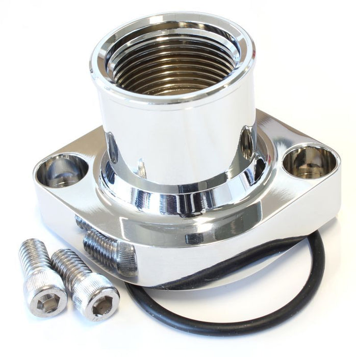 Ford Cleveland Billet Thermostat Housing - Chrome  Suit Ford 302-351C in Straight up Position