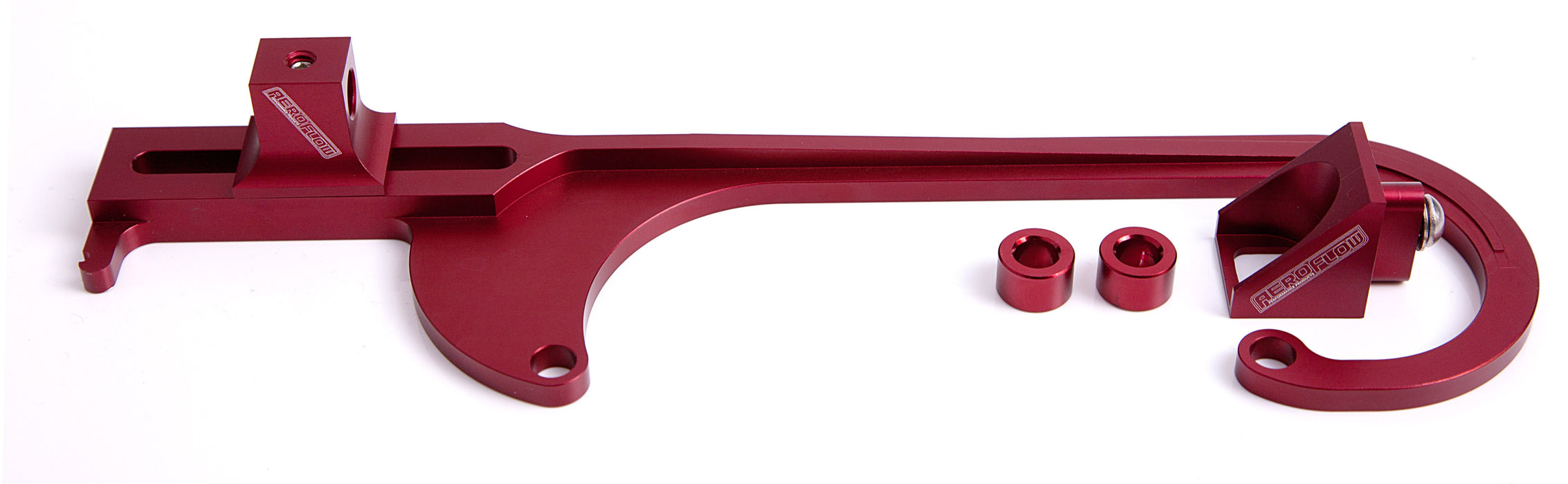 Billet Throttle Cable Bracket 4150 Style   Red Finish Return spring bracket part number AF64-2031R sold separately.