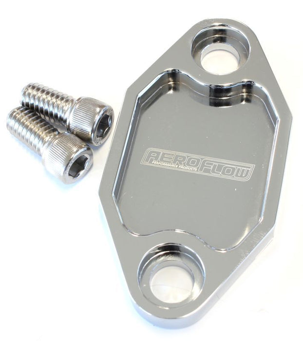 Billet Fuel Pump Block-Off Plate - Chrome  Suit Holden V8