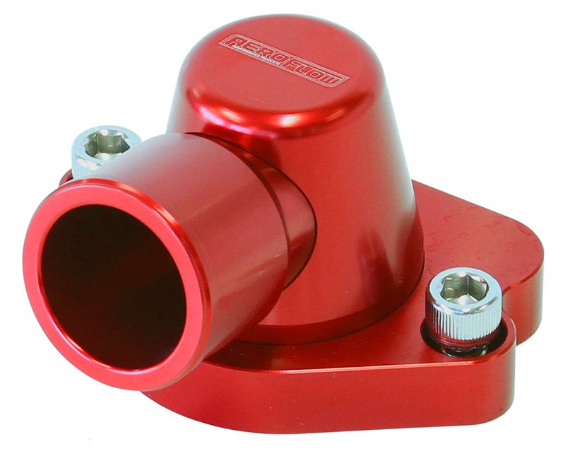 Billet Thermostat Housing - Red  Suit Holden V8 (Swivel. No Heater Outlet)
