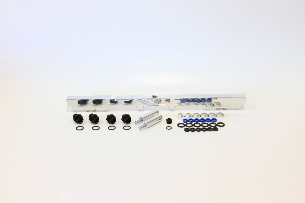 Toyota 2JZ Non-VVTI Billet EFI Fuel Rail - Polished Suit 14mm Full Length Fuel Injectors, -8ORB Ports