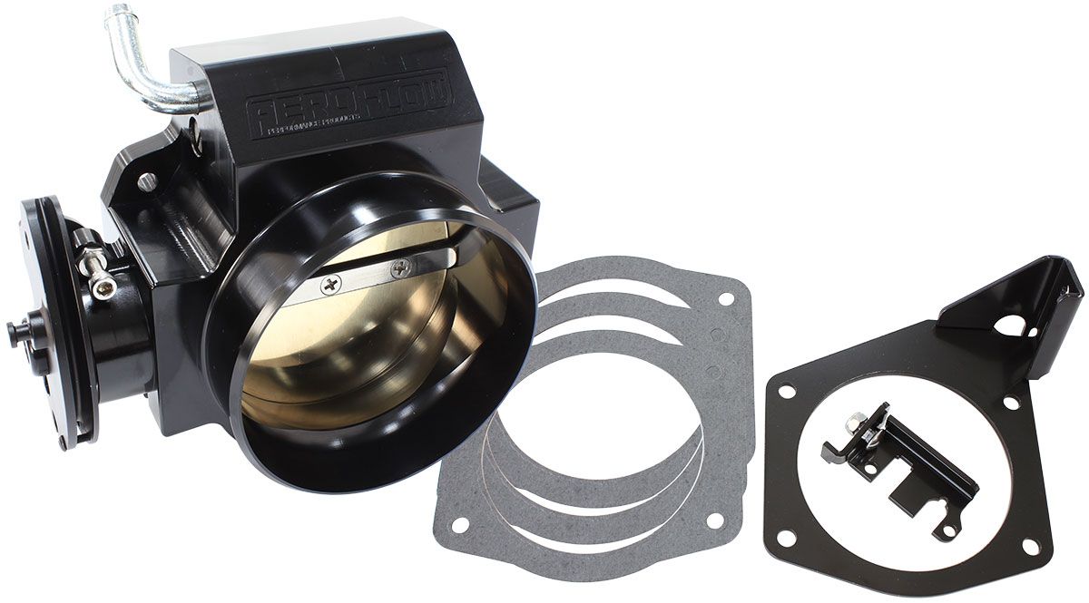 Billet 95mm Throttle Body - Black Finish  Suit GM LS Series. Uses Standard Idle & TPS