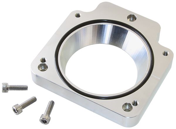 Throttle Body Adapters Adapts 90mm Throttle Body AF64-2069 to early 3 bolt LS manifolds, Raw finish