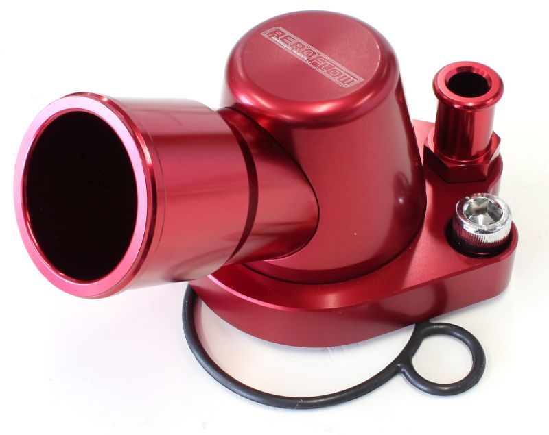 Billet Thermostat Housing - Red  Suit Holden 253-308, with optional heater outlet,