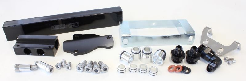 Mazda Series 6,7,8 13BBillet EFI Fuel Rails - Black Suit 14mm Full Length Fuel Injectors, -8ORB Ports