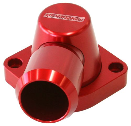 Billet Swivel Thermostat Housing - Red Finish  Suits GM LS3. Housing isdesigned to suit LS2 thermostat.