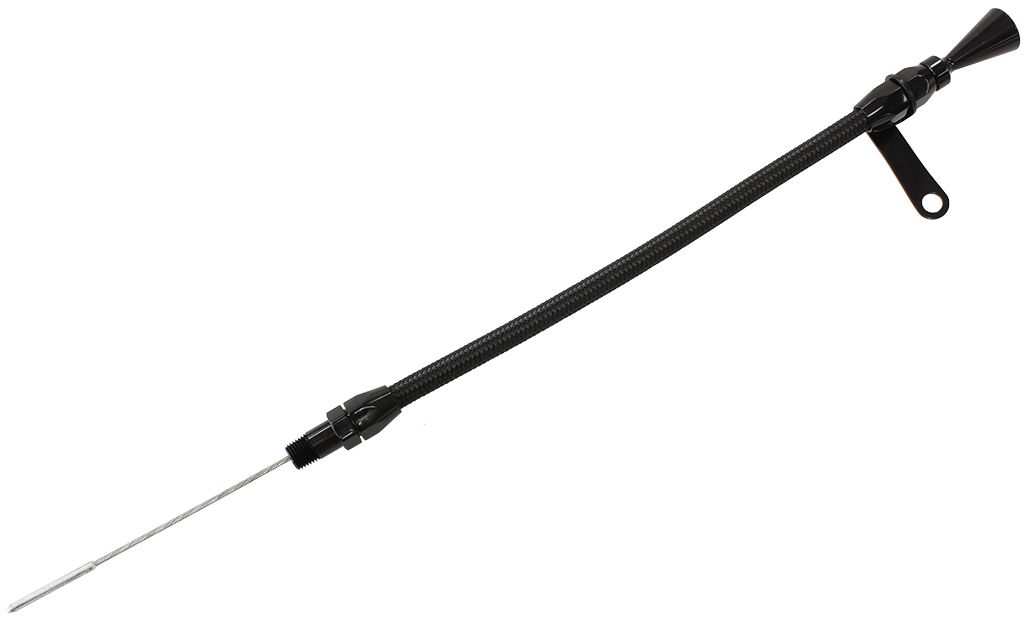 Universal Engine Dipstick  20-3/4" OAL, 1/4" NPT Thread, Can Cut To length, Black Finish