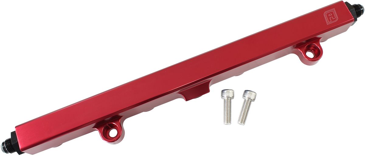 Honda K20 and K24 Billet EFI Fuel Rail - Red Suit 14mm Full Length Fuel Injectors, -8ORB Ports