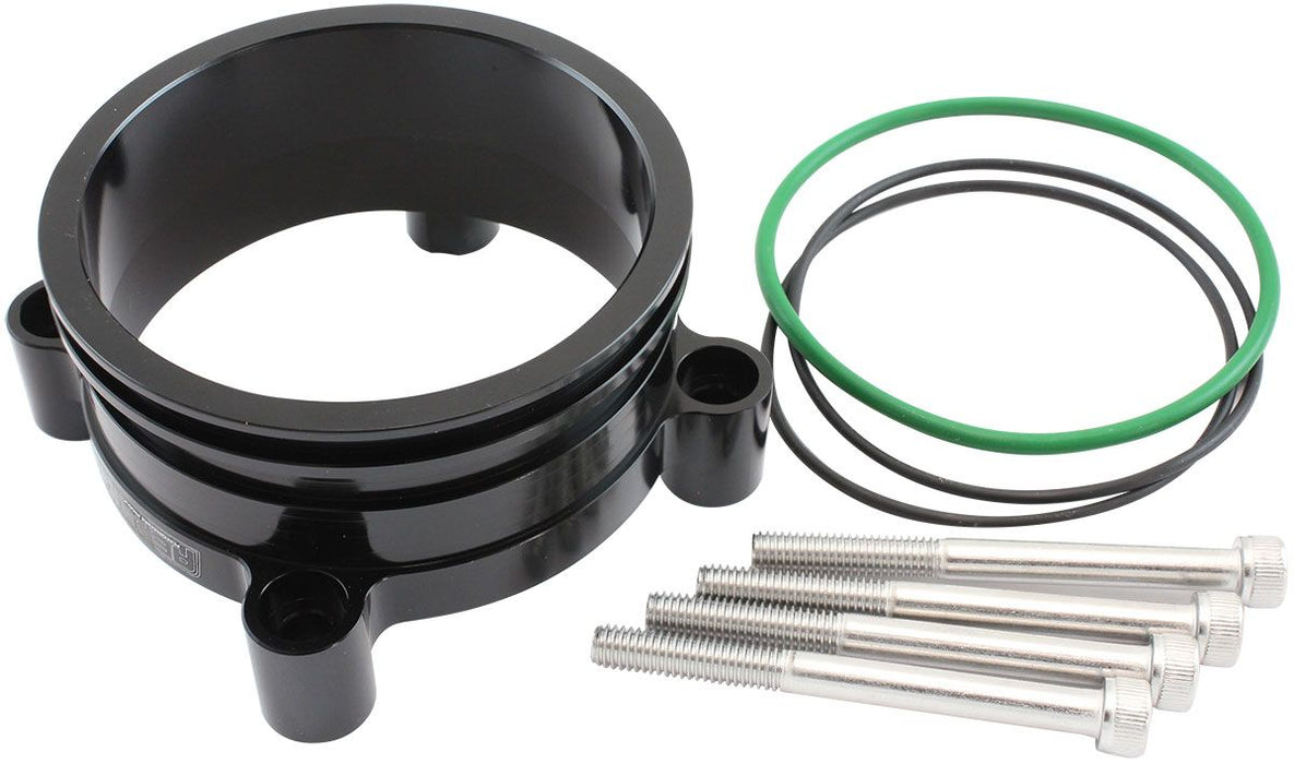 Aeroflow Bosch DBW Adapter, Black Finish suits 68mm Bosch DBW and3" Intercooler Clamp