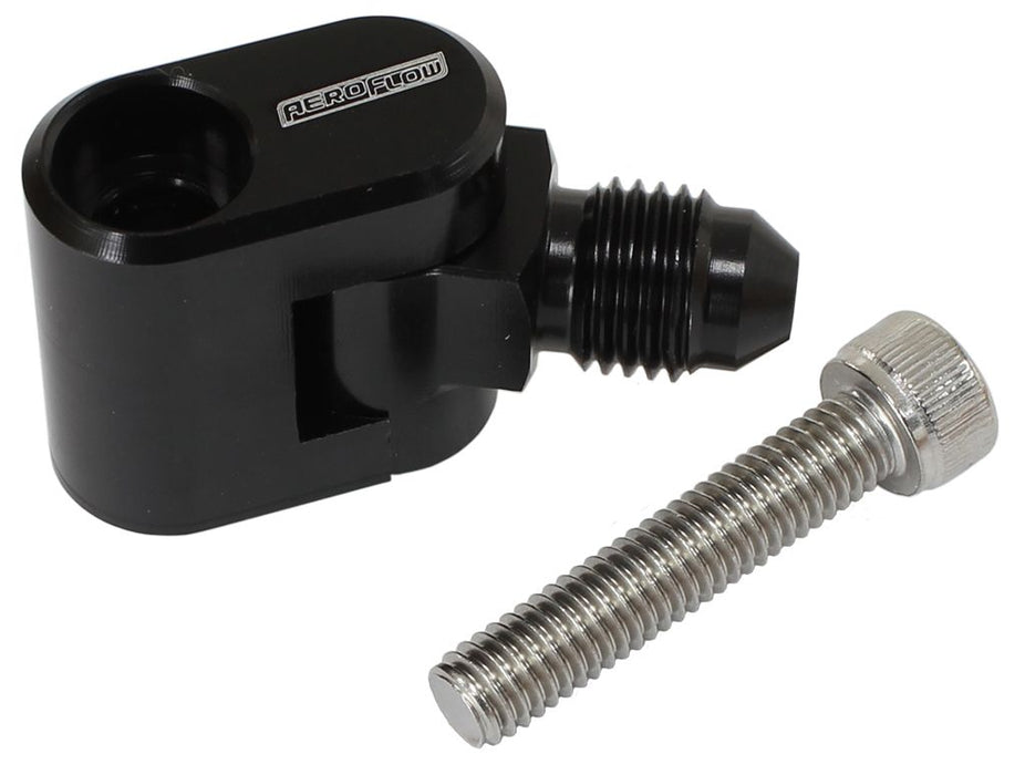 Single Swivel Water Cross-Over Adapter - Black  Suit GM LS Series Engines with -4AN Swivel Male End