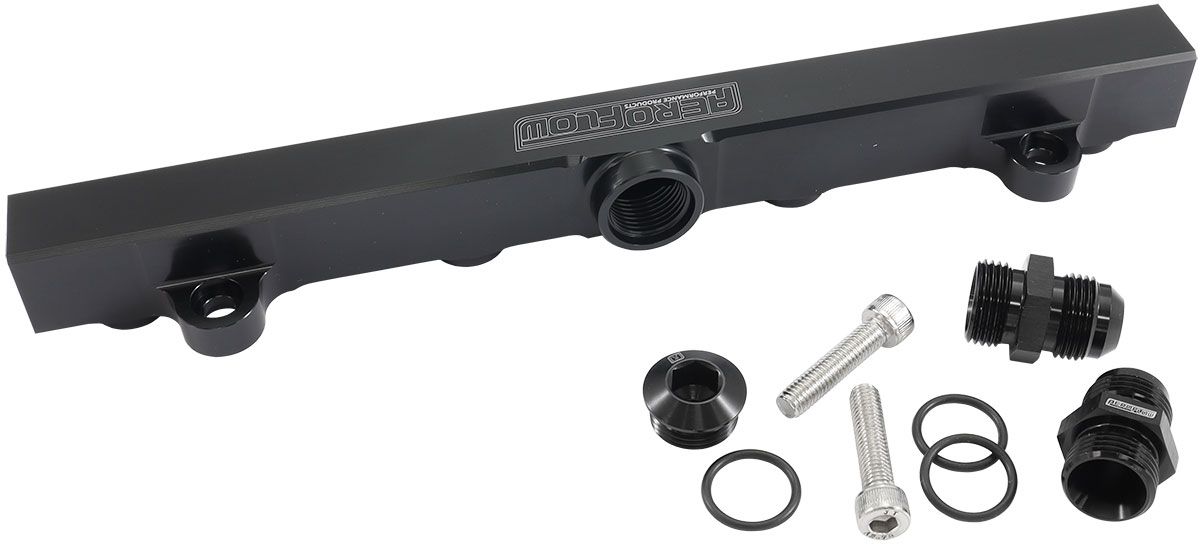 Mitsubishi Evolution 4-9 4G63 Billet EFI Fuel Rails- Black Suit 14mm Full Length Fuel Injectors, -10ORB Ports