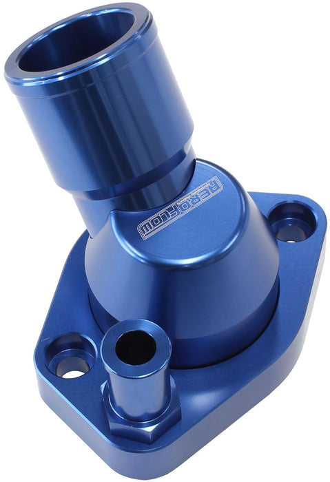 Billet 45° Swivel Thermostat Housing, Blue Finish  Suit Ford 289-351W, withM16x1.5mm to 5/8" Barb included