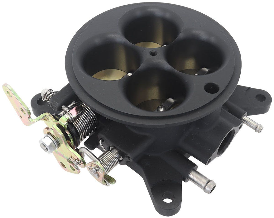 Aeroflow Cast Aluminium 4 Barrel 1000cfm Throttle Body  Black Finish. Suit 4150/4500