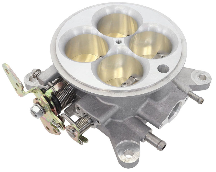 Aeroflow Cast Aluminium 4 Barrel 1000cfm Throttle Body  Natural Finish. Suit 4150/4500