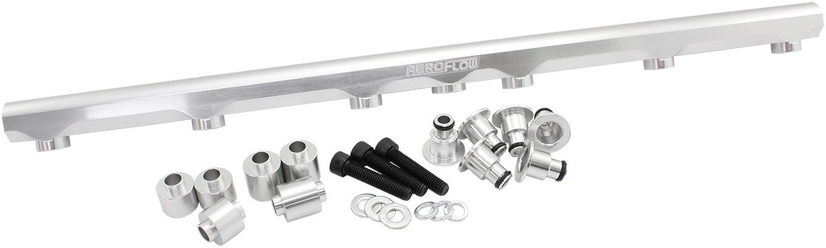 Toyota 2JZ-GE Billet EFI Fuel Rail - Silver Suit 14mmShort & 3/4" Length Fuel Injectors, -8ORB Ports