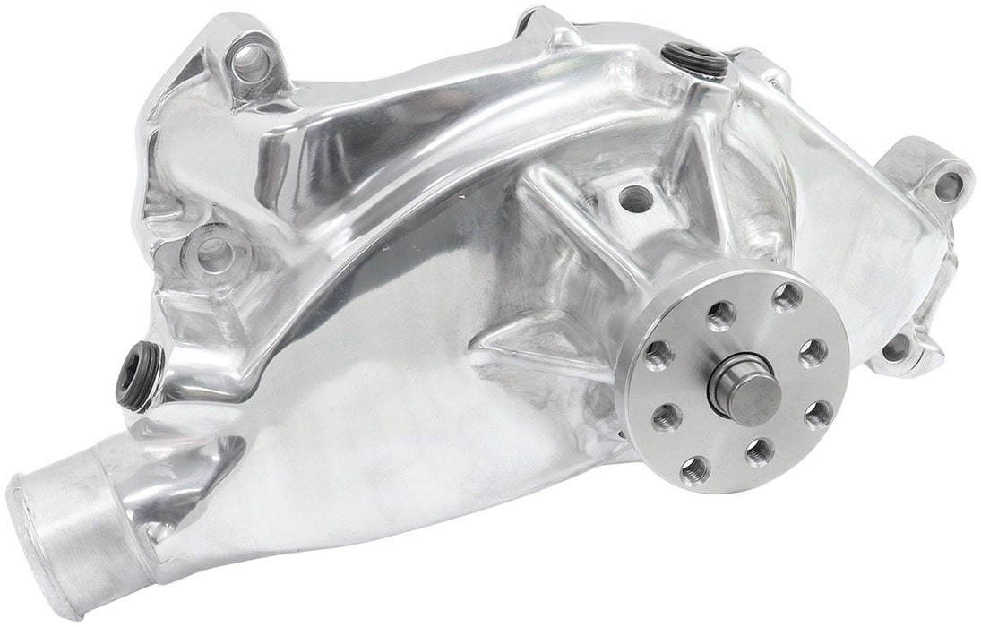 Big Block Chev Short Water Pump - Polished   3/4" Shaft with 5/8" Fan Pilot Snout