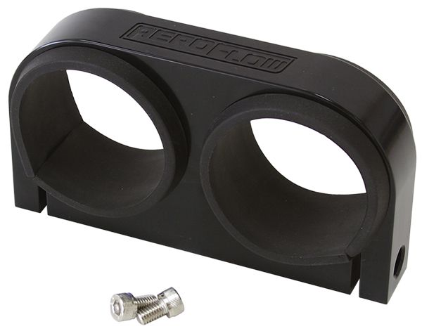 Dual Billet Fuel Pump Bracket - Black  Suits Aeroflow/Bosch 044 Fuel Pumps. Can also be used as a 2-5/8" Gauge Holder