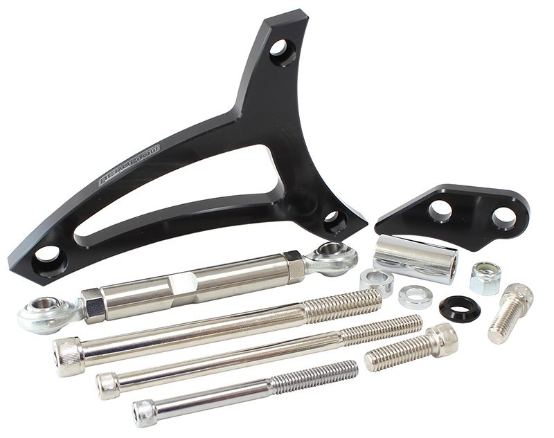 Standard Mount Billet Alternator Bracket    Black Finish. Suit Ford 289-302W with passenger side water pump hose inlet