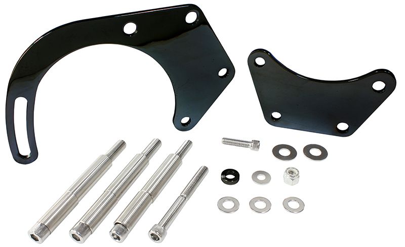 Low Mount Alternator Bracket Black Finish. Suit Big Block Chevy with Long Water Pump