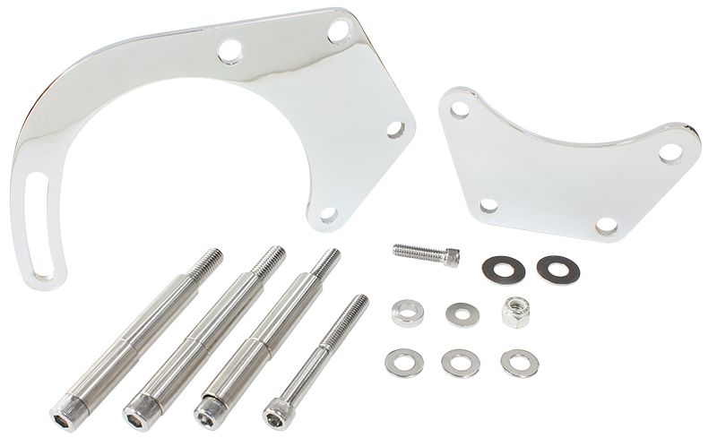 Low Mount Alternator Bracket   Chrome Finish. Suit Big Block Chevy with Long Water Pump