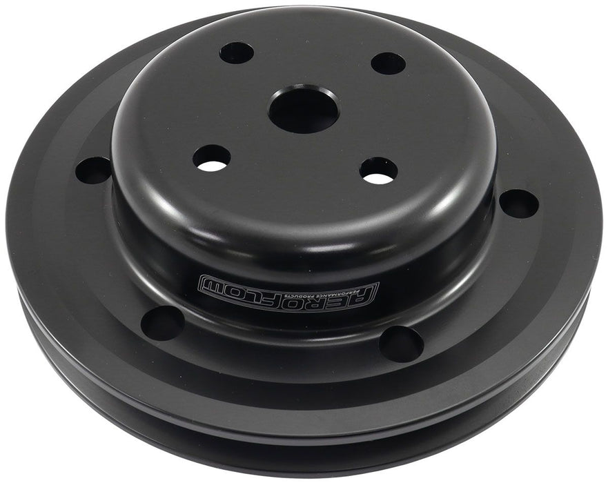 Billet Water Pump Pulley Single V groove, suit Holden 253-308 with small bearing water pump, Black
