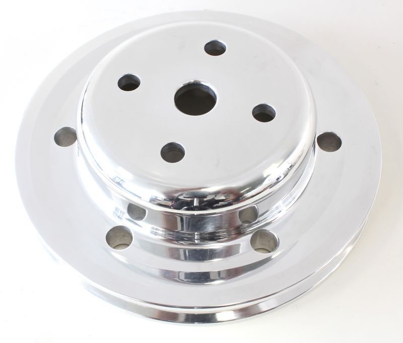 Billet Water Pump Pulley Single V groove, suit Holden 253-308 with small bearing water pump, Polished
