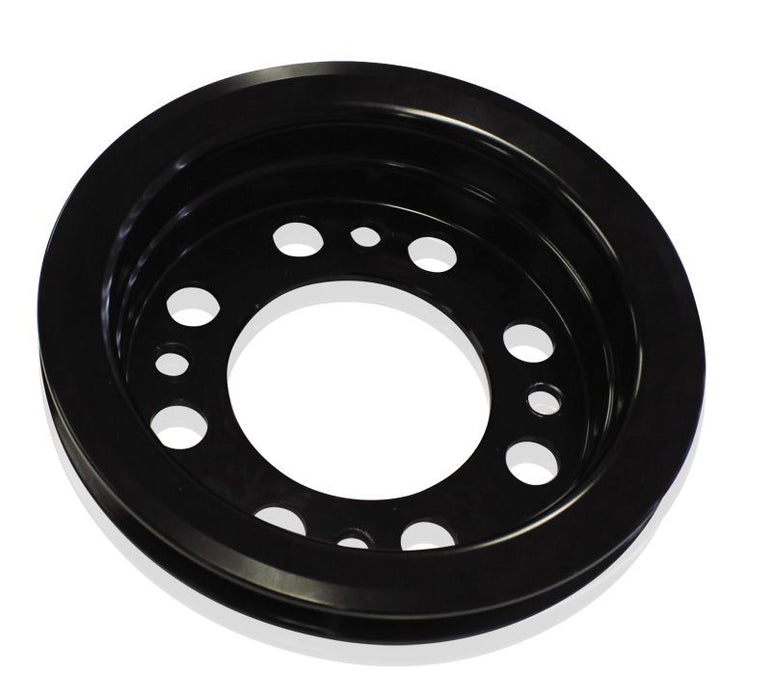 Billet Crankshaft Pulley Single V groove, suit Holden 253-308 V8 with small bearing water pump, Black