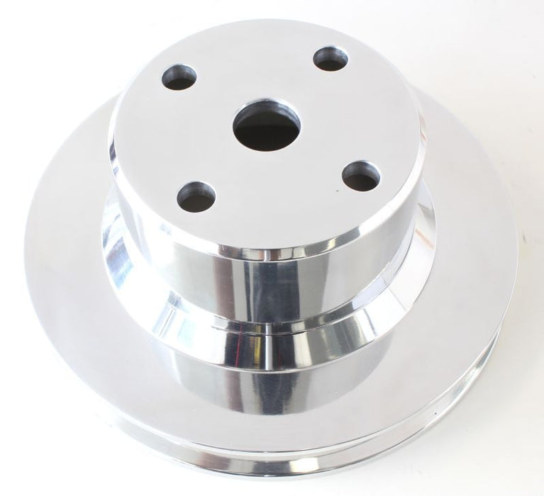 Billet Water Pump Pulley Single V groove, suit Holden 5.0 V8 VN-VS with large bearing water pump, Polished