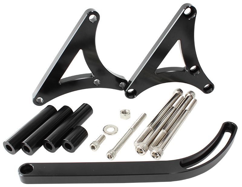 Holden Mid Mount Billet Alternator Bracket  Black Finish. Suit HQ-WB V8, passenger side