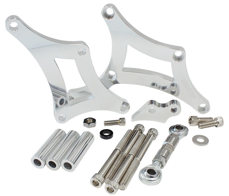 Low Mount Billet Alternator Bracket    Polished Finish. Suit Torana V8 LH-LX-UC, driver side