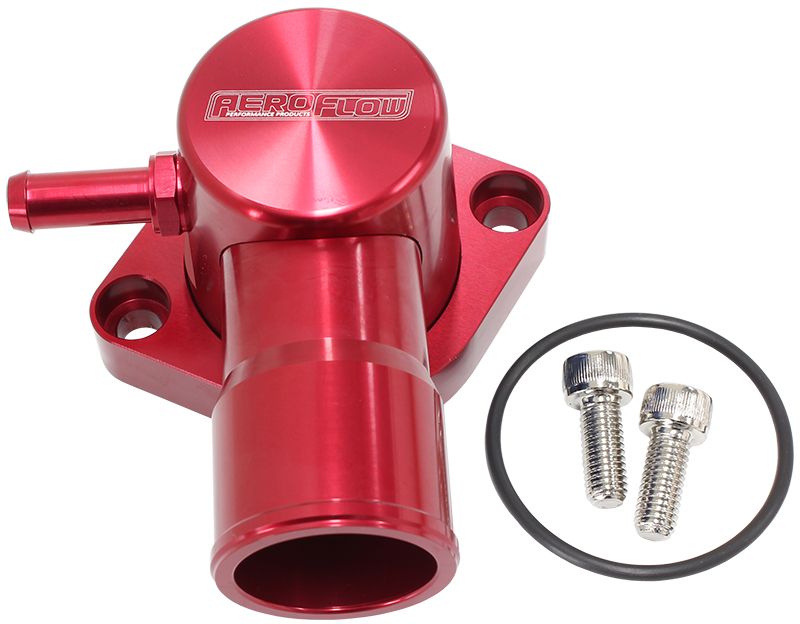 Billet Aluminium Swivel Thermostat Housing - Red Suit Ford Falcon EF-FG 6 Cyl. 2005-on