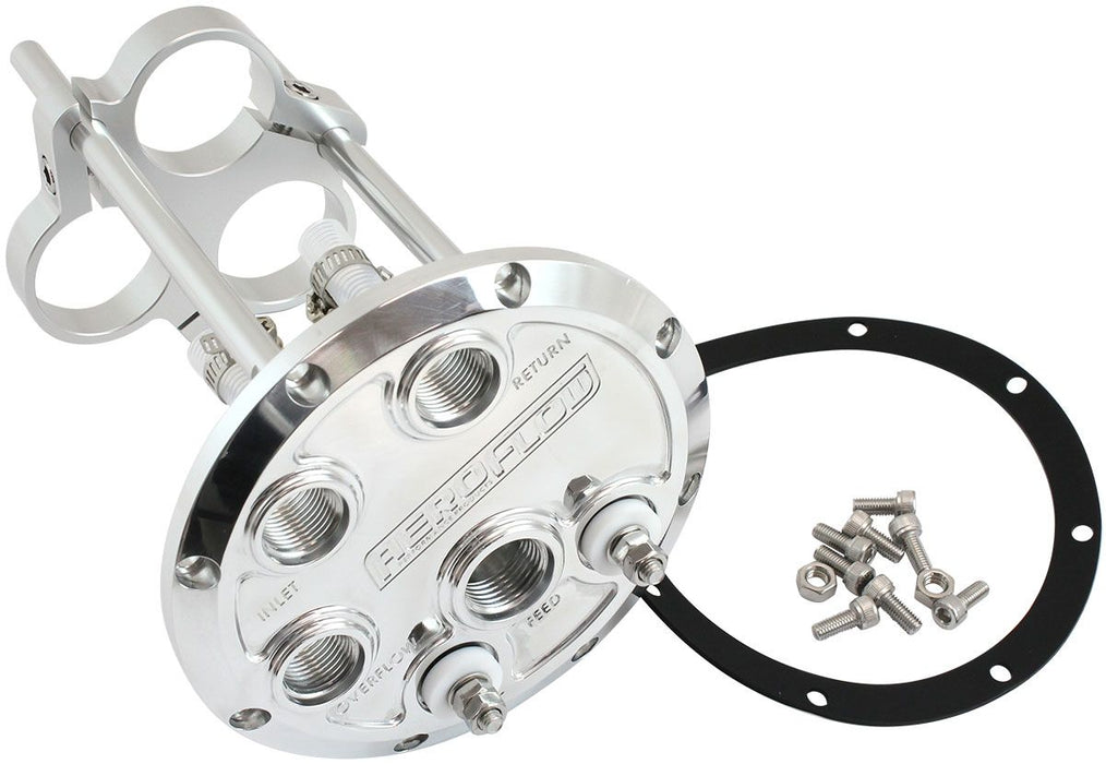 Billet Low Profile Triple 40mm Fuel Pump Hanger - Polished   Use With AF49-1242, AF49-1057 Fuel Pump
