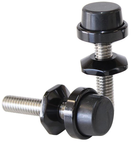 Universal Billet Bonnet Adjusters with 5/16" UNC Thread   Black Finish