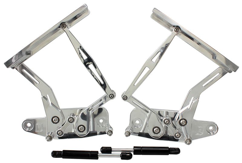 Holden HK, HT, HG Billet Bonnet Hinge Kit - Polished Finish  Sold as a Pair
