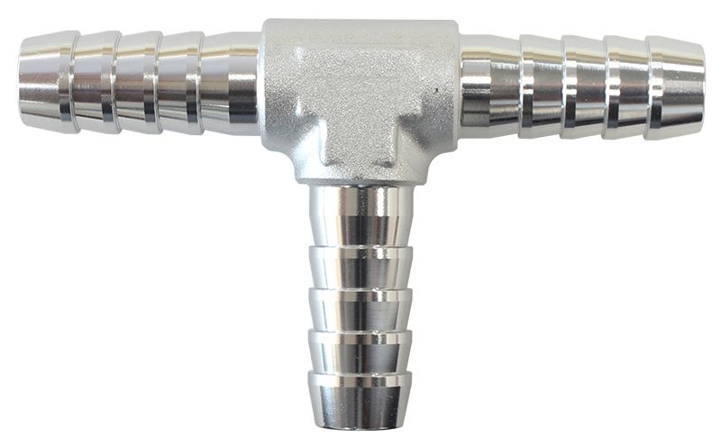 Aluminium T-Piece 3/16" (5mm) O.D  Silver Finish