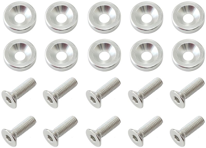 Billet Dress-Up/Fender Bolt Kit M6 x 1.00mm (20mm UHL)  Silver Finish