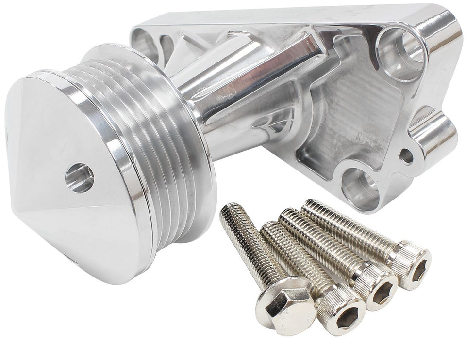 GM LS Power Steer Delete Idler Bracket - Polished  Suit Early VT-VZ and VE-VF Belt Lines