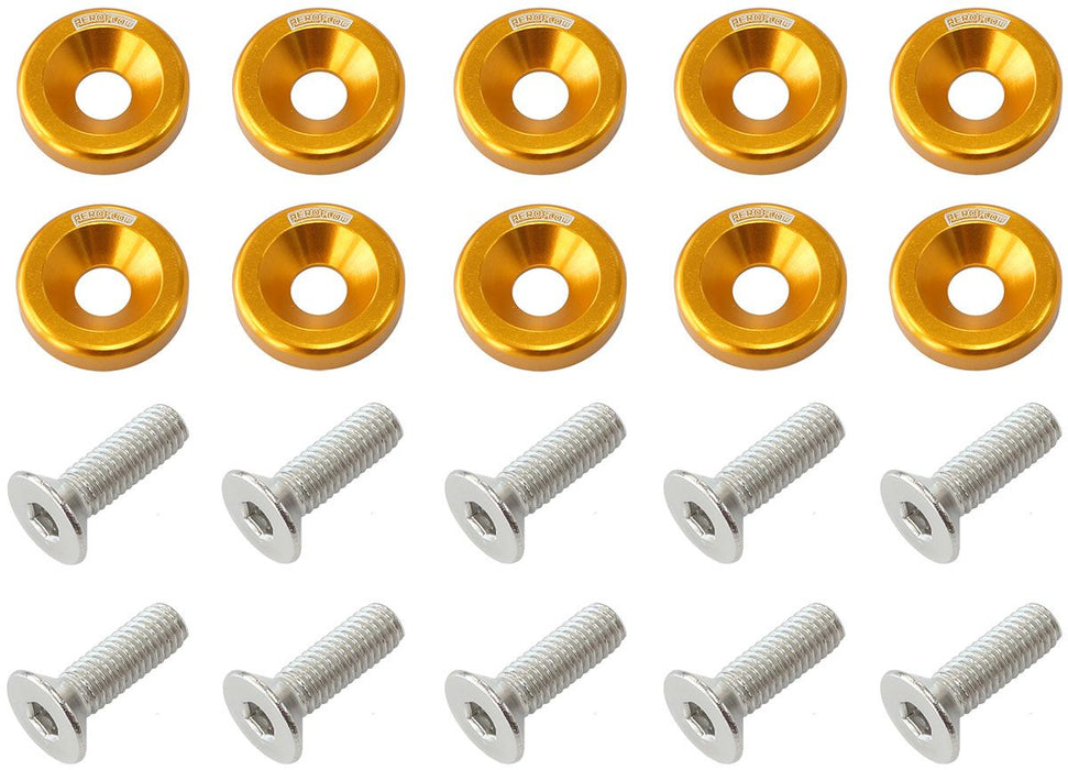 Billet Dress-Up/Fender Bolt Kit M8 x 1.25mm (20mm UHL)  Gold Finish