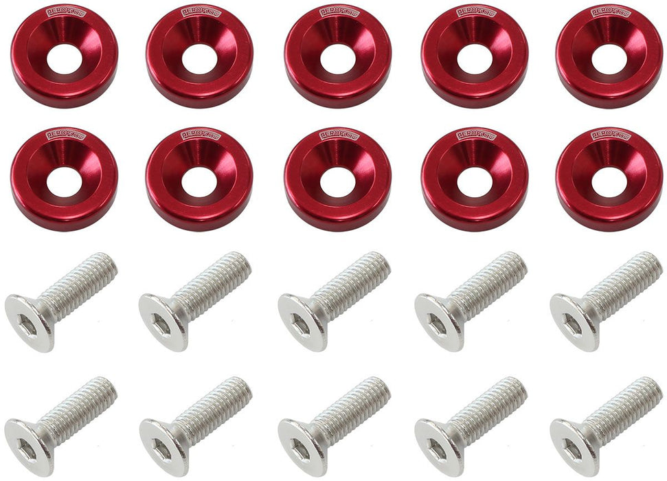 Billet Dress-Up/Fender Bolt Kit M8 x 1.25mm (20mm UHL)  Red Finish