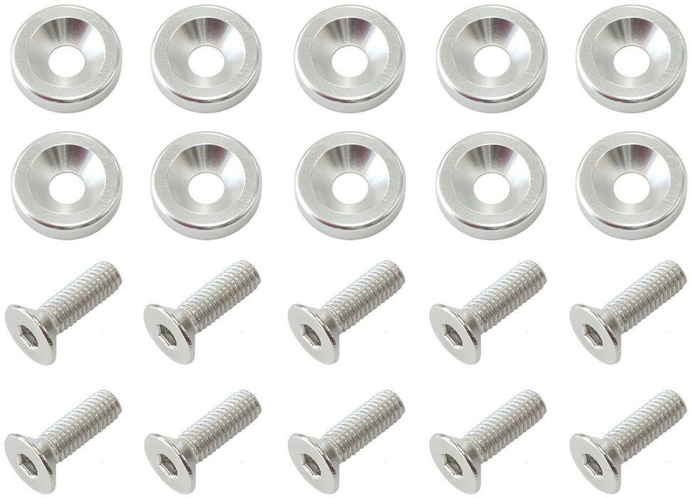 Billet Dress-Up/Fender Bolt Kit M8 x 1.25mm (20mm UHL)  Silver Finish