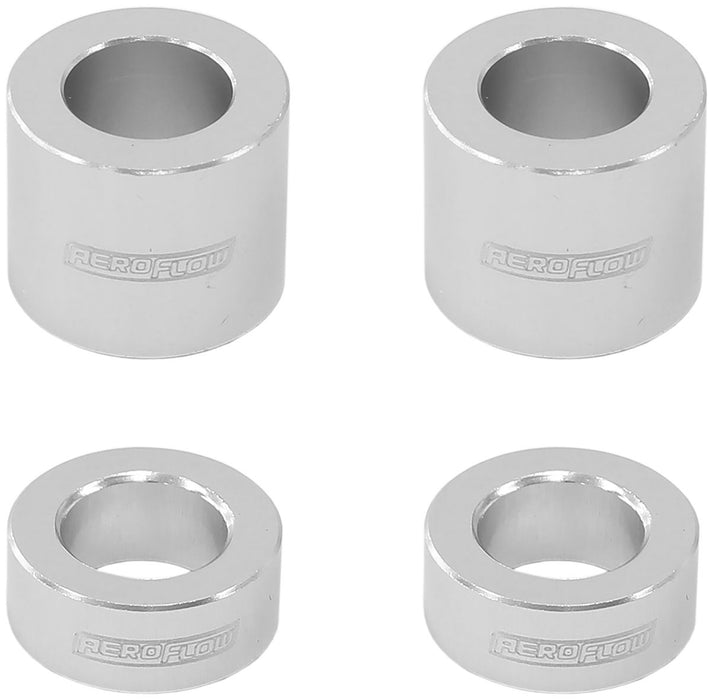 Billet Aluminium Bolt Spacers, Silver  M8 (5/16") 4-Pack